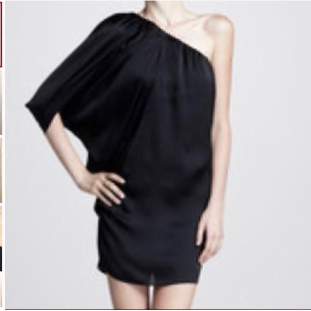Aidan Mattox One Shoulder Black Dress Size 8